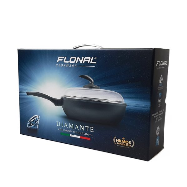 Tegame 1 manico con coperchio di vetro – Diamante – Diametro 30 cm - immagine 4