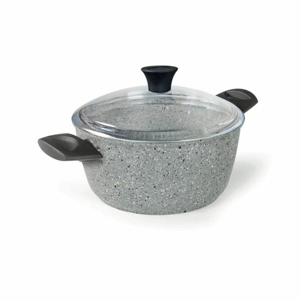 Casseruola 2 maniglie con coperchio di vetro – Dura Induction – Diametro 20/24 cm