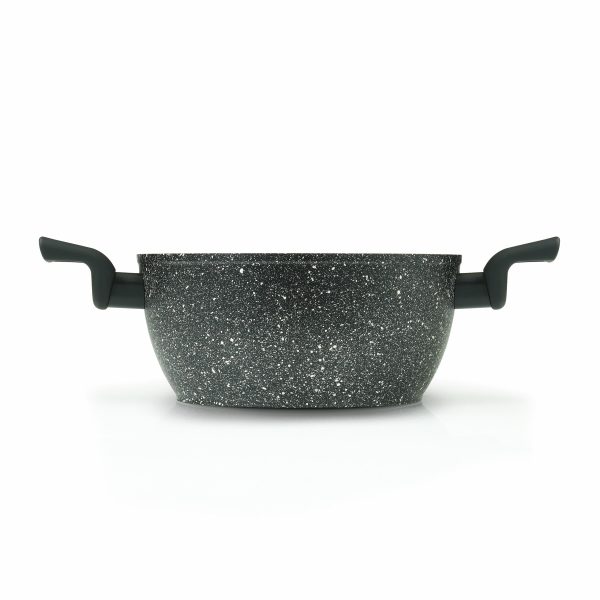 Casseruola 2 maniglie con coperchio di vetro – Pietra Lavica Induzione – Diametro 20/24/28 cm - immagine 2