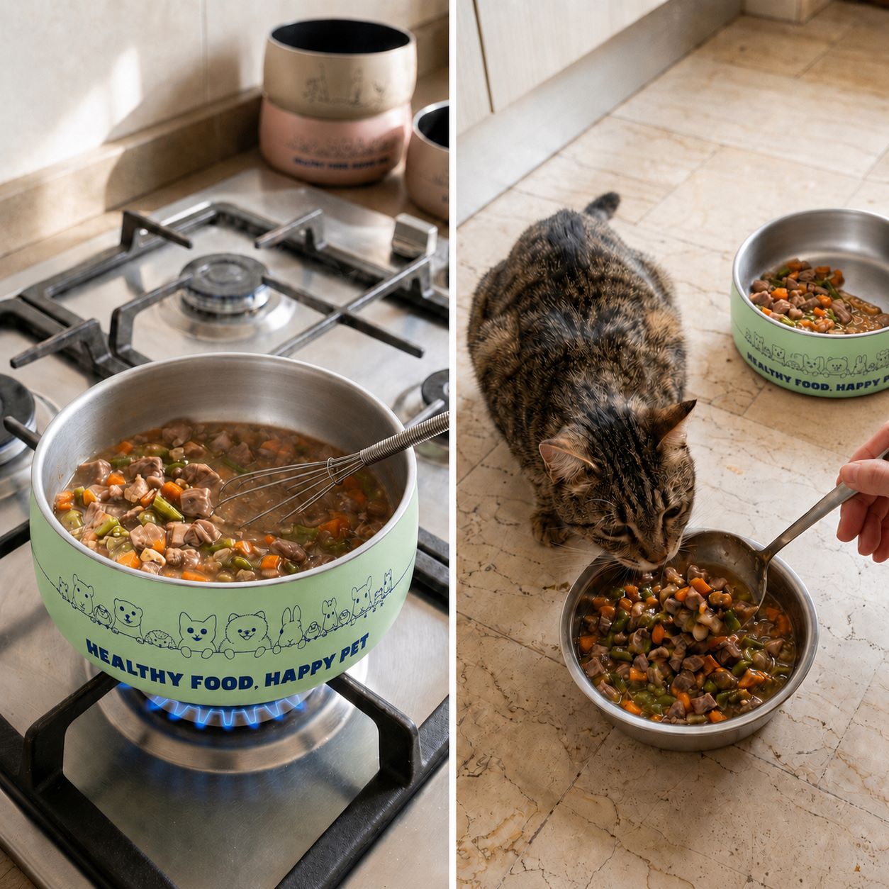 Dual Bowl – Set Casseruola e Ciotola per Animali – Serie Happy - immagine 5