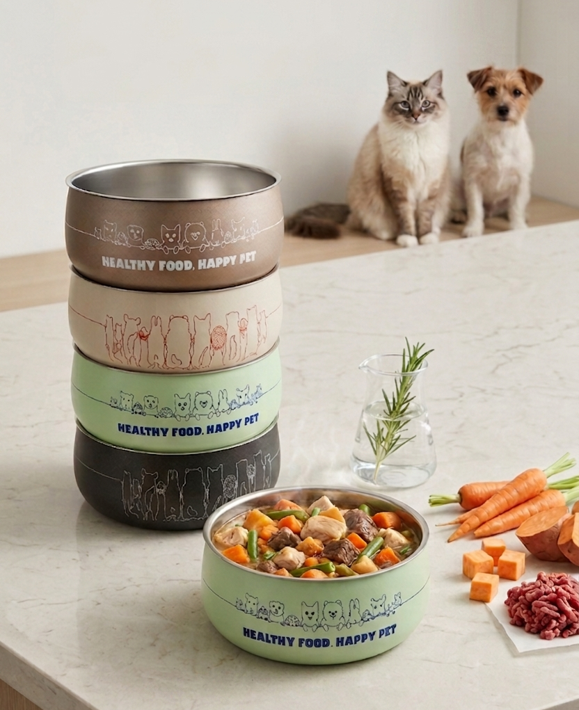 Dual Bowl – Set Casseruola e Ciotola per Animali – Serie Happy - immagine 4