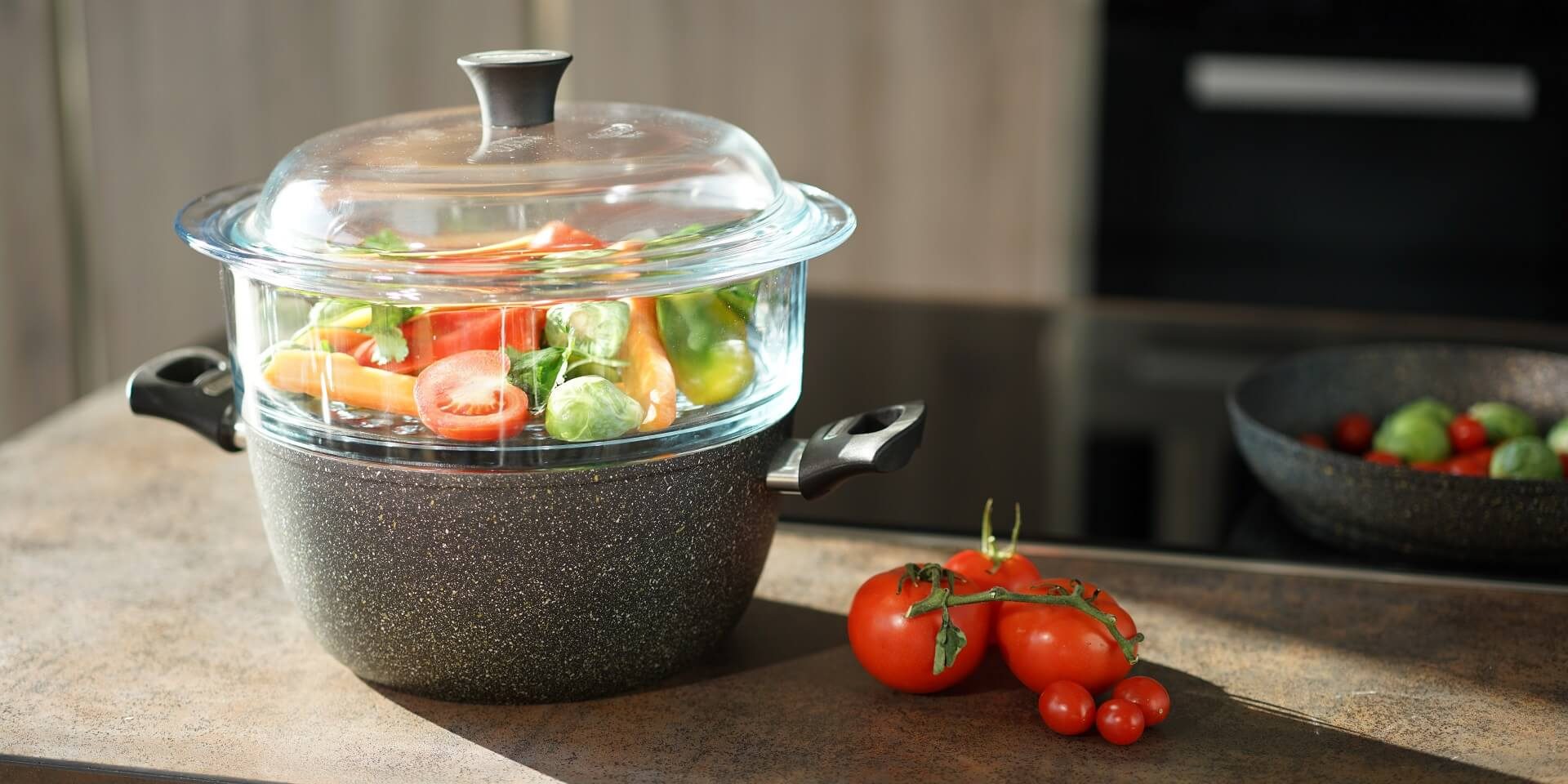 cottura-a-vapore-cestello-in-vetro Cottura a vapore con padella e cestello in vetro